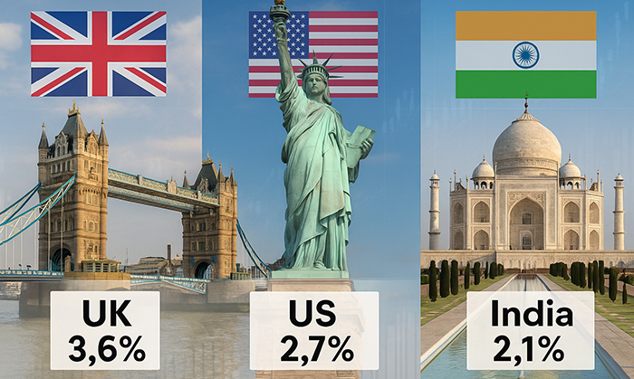 Global Inflation Trends Diverge as UK Heats Up, US Stabilizes, and India Cools Sharply